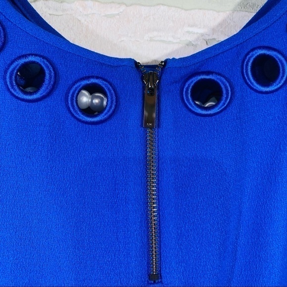 Karen Millen Blue Cut Out Shoulder Top - Picture 5 of 8